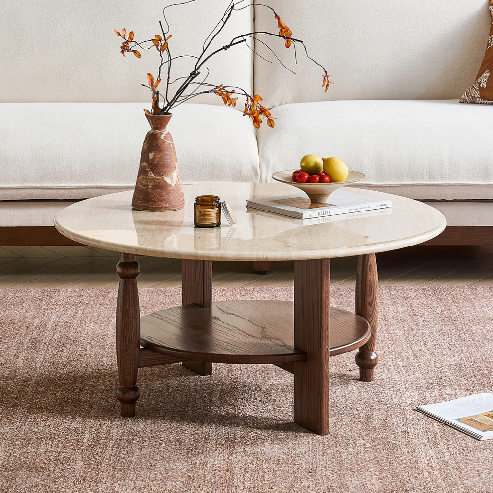 round coffee table with storage